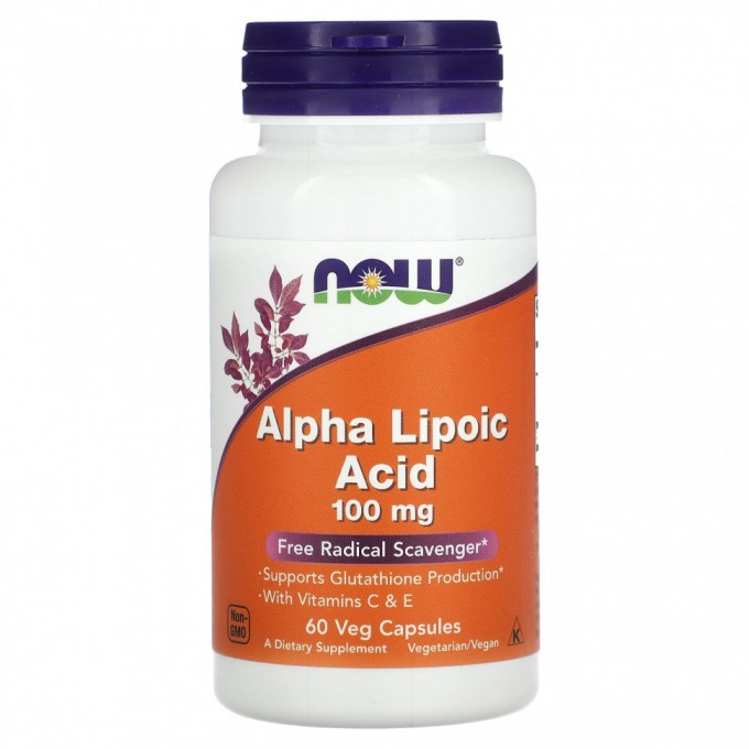 Альфа-липоевая кислота NOW FOODS ALA ALPHA LIPOIC ACID 100mg, 60 капсул NS24221