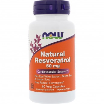 Антиоксидант NOW Resveratrol Natural, 50 мг - 60 капсул Антиоксидант NOW Resveratrol Natural, 50 мг - 60 капсул