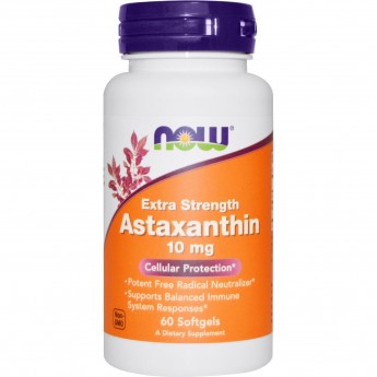 Антиоксиданты NOW Astaxanthin, 10 мг - 60 капсул Антиоксиданты NOW Astaxanthin, 10 мг - 60 капсул