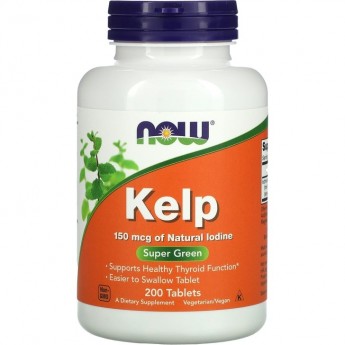 Бурые водоросли NOW FOODS KELP, 150 мкг - 200 таблеток