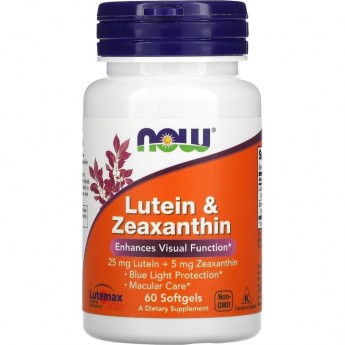 Лютеин NOW FOODS LUTEIN & ZEAXANTHIN, 25 мг, 60 капсул Лютеин NOW FOODS LUTEIN & ZEAXANTHIN, 25 мг, 60 капсул