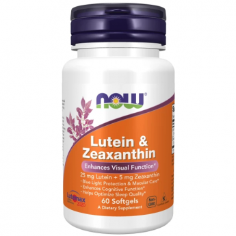 Лютеин NOW FOODS LUTEIN & ZEAXANTHIN WITH 25 мг LUTEIN AND 5 MG ZEAXANTHIN, 60 капсул Лютеин NOW FOODS LUTEIN & ZEAXANTHIN WITH 25 мг LUTEIN AND 5 MG ZEAXANTHIN, 60 капсул