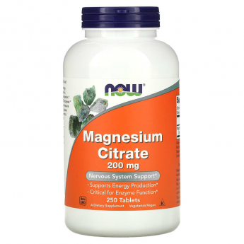 Магний NOW FOODS MAGNESIUM CITRATE 200mg 250 таблеток