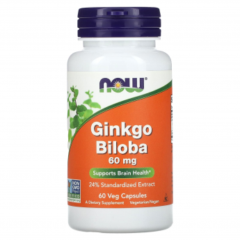 Настойка Гинкго Билоба NOW FOODS GINKGO BILOBA 60mg 60 капсул