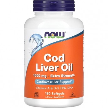Омега NOW Cod Liver Oil, Масло печени трески - 180 капсул Омега NOW Cod Liver Oil, Масло печени трески - 180 капсул