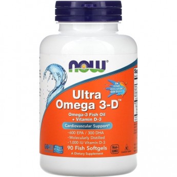Омега NOW FOODS ULTRA OMEGA-3D, 90 капсул Омега NOW FOODS ULTRA OMEGA-3D, 90 капсул